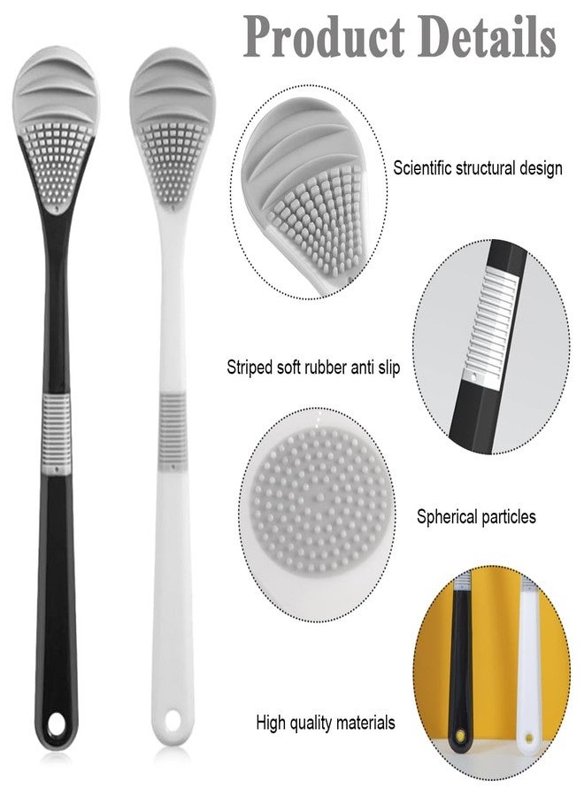 HANNEA® Tongue Cleaner Adults, 2Pcs Silicone Tongue Scraper Soft Tounge Cleaner Helps Fight Bad Breath Tough Cleaner Fan Shape Tung Cleaner Tongue Brush for baby, Kids, Women, Men - Image 3